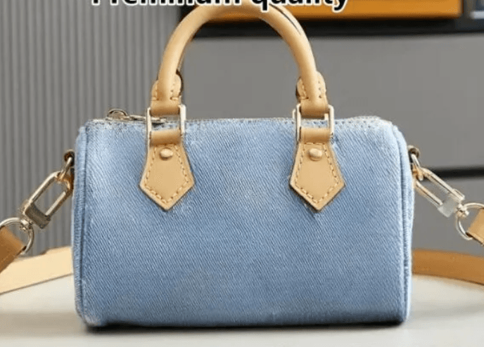 Denim LV Wristlet