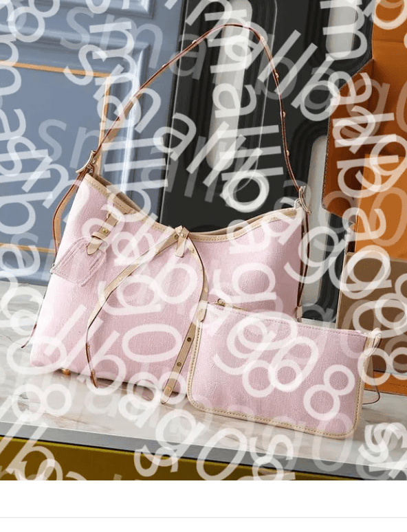 LV pink denim tote